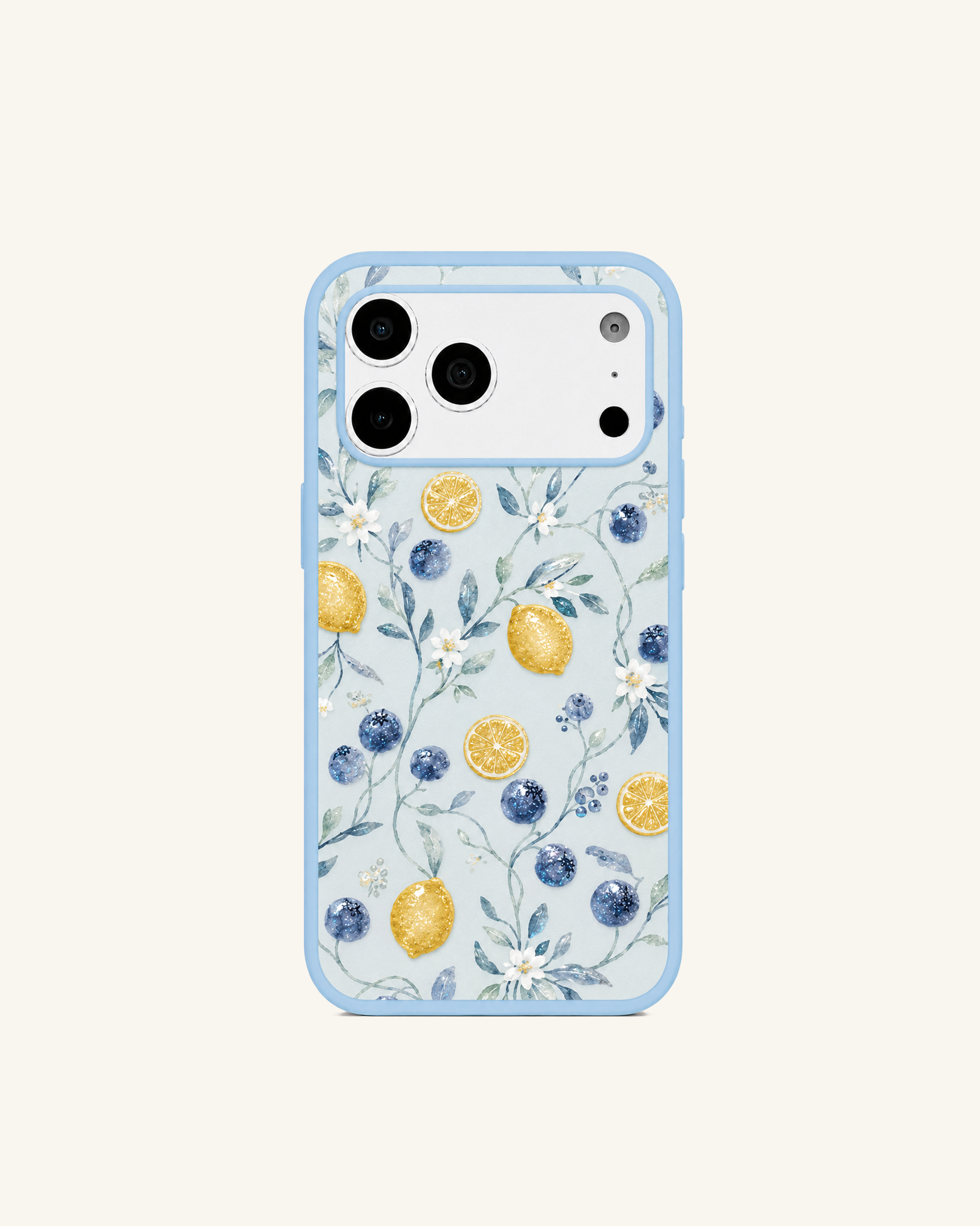 Fruity Blossom Blueberry Lemon Phone Case – Blue