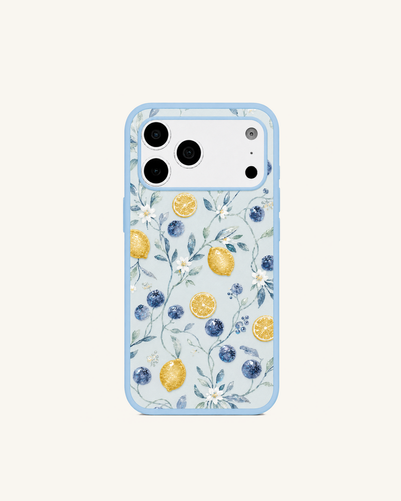 Fruity Blossom Blueberry Lemon Phone Case – Blue