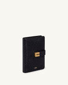 Hana Pebbled Passport Wallet – Black