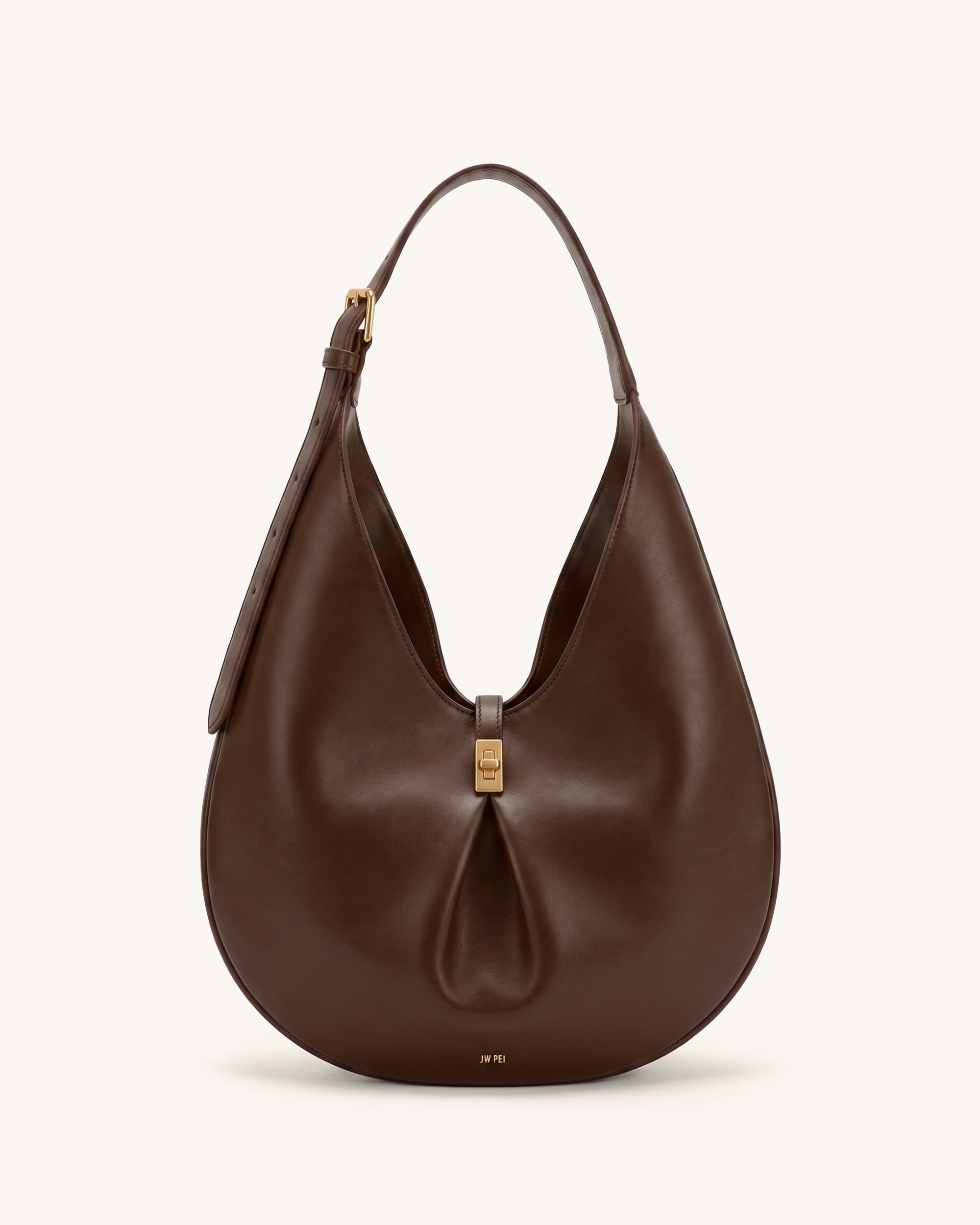 Amara Pleated Hobo Shoulder Bag – Dark Brown