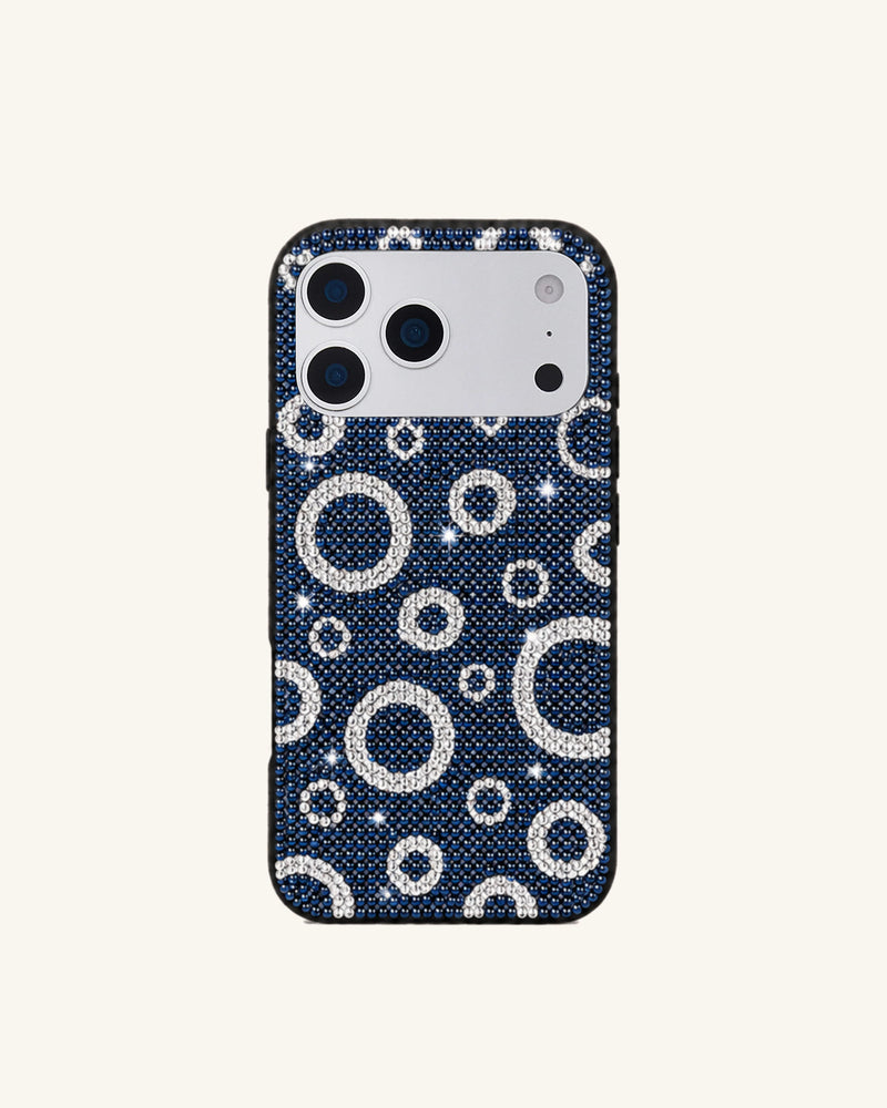 Bubble Ring Artificial Crystal Phone Case - Navy