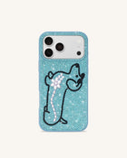 Elegant Dachshund Artificial Crystal Phone Case - Sky Blue