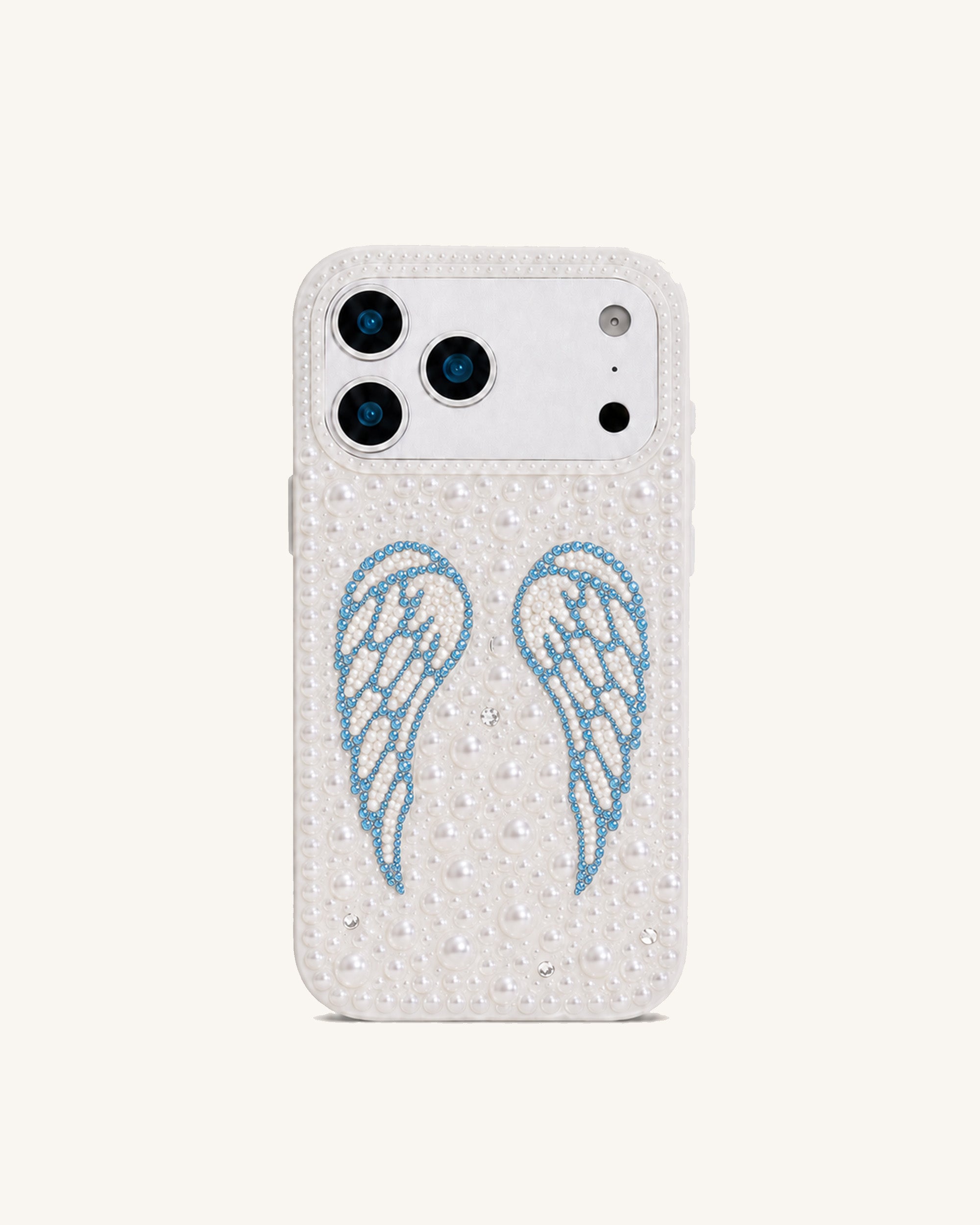 Pearl Angel Wings Phone Case – White