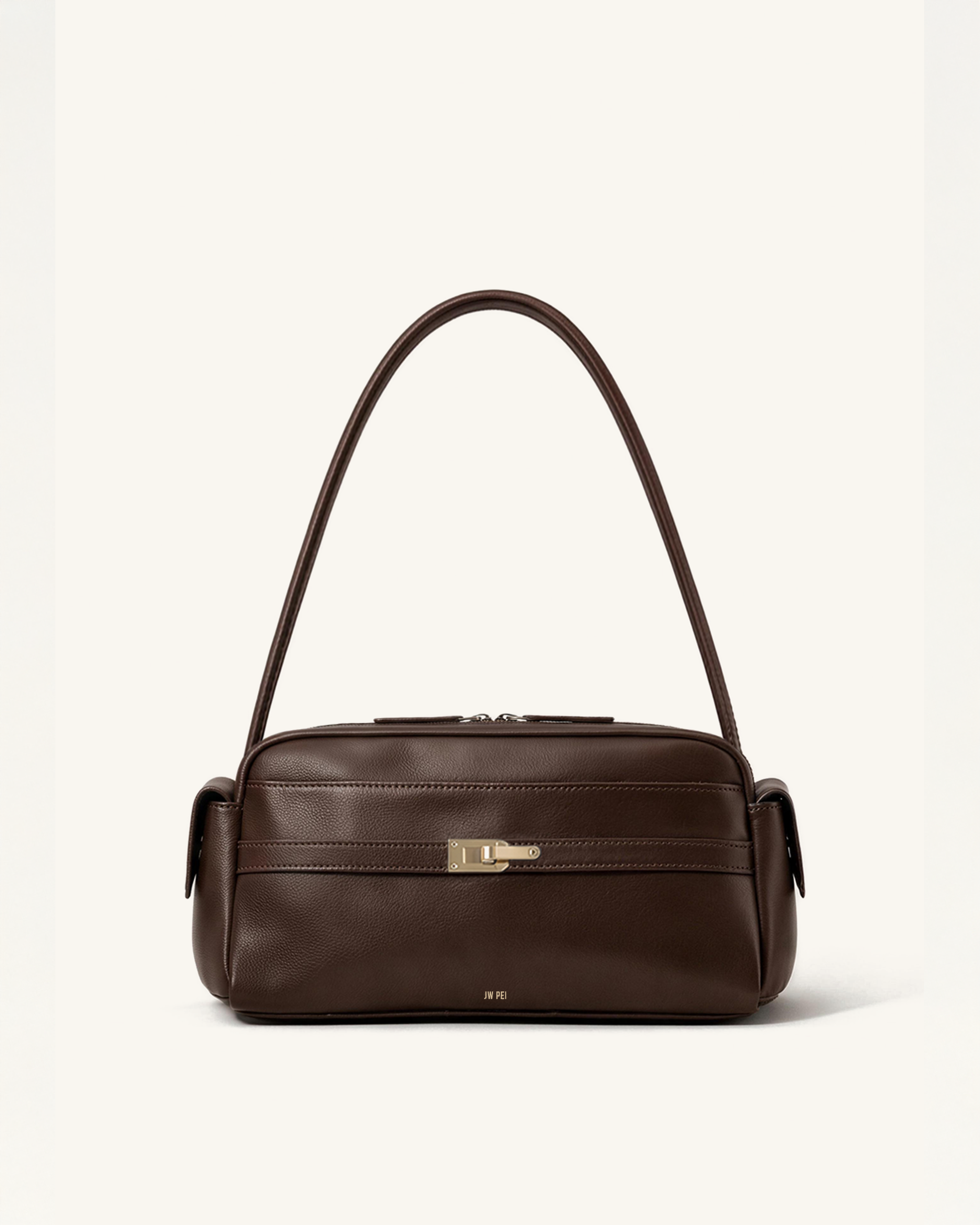 Structured Shoulder Bag - Brown