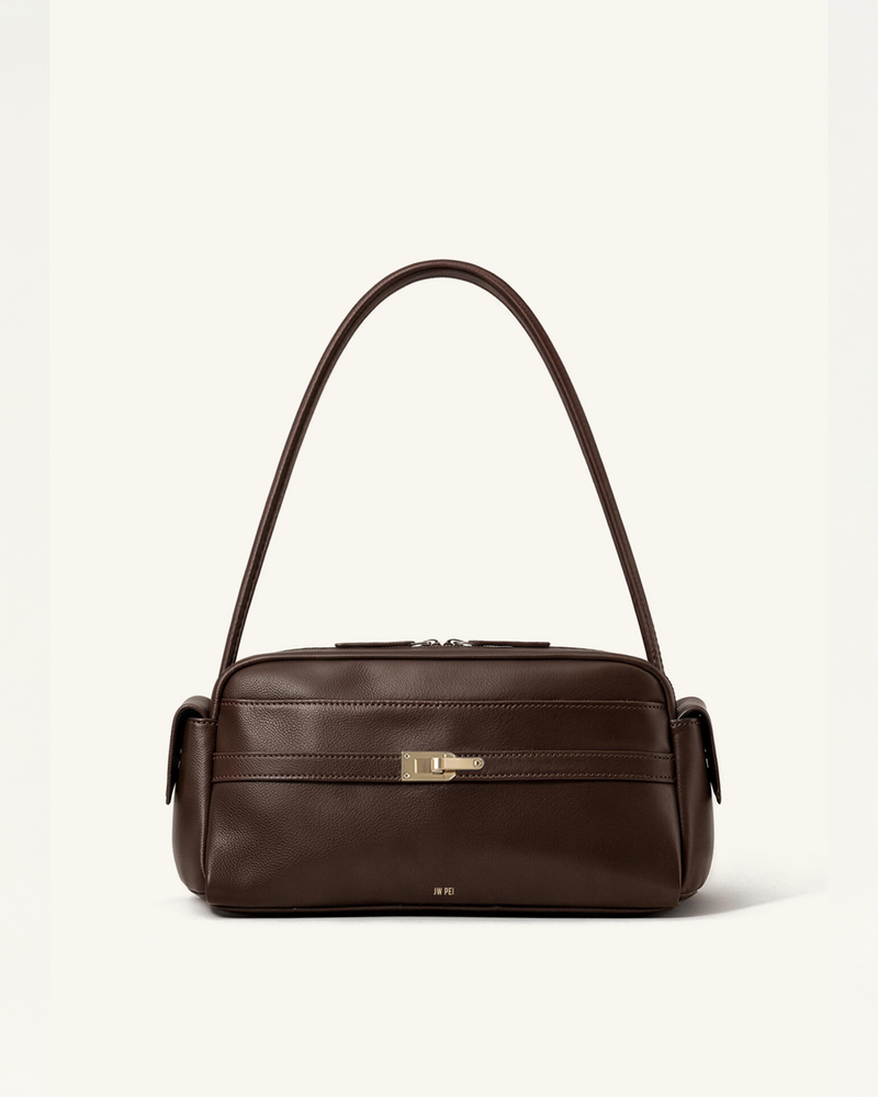 Structured Shoulder Bag - Brown