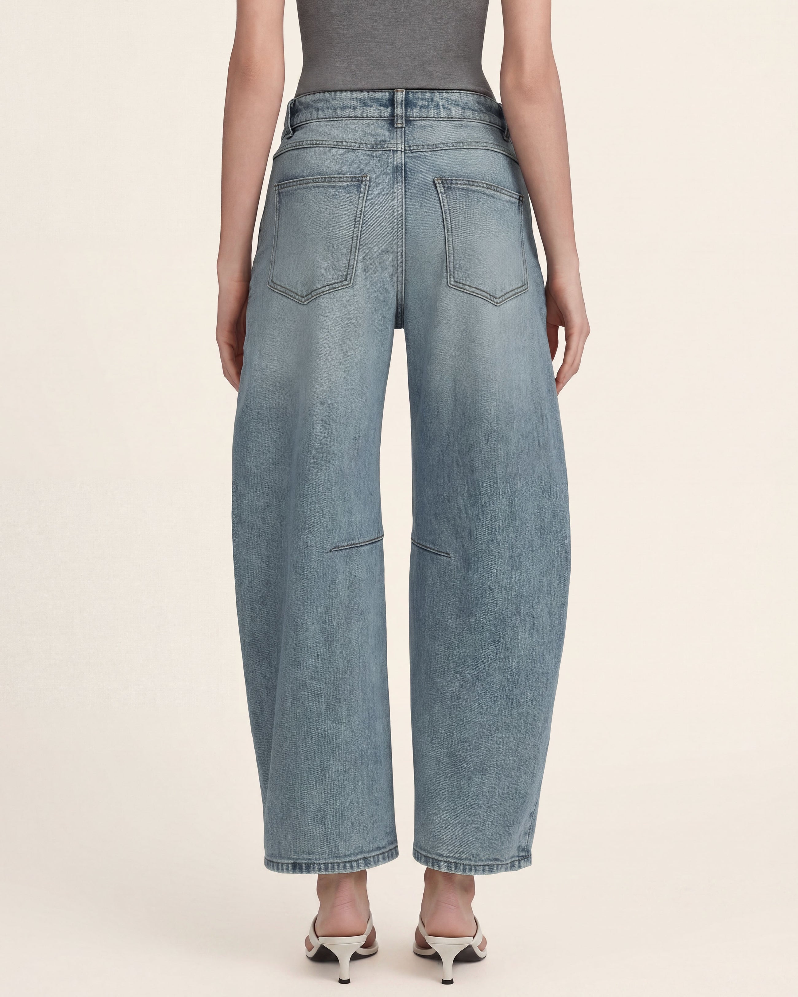 The Meadow Pearl Daisy Barrel Jeans - Clear Sky Thinking