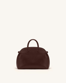 Arden Curved Top Handle Bag - Dark Brown