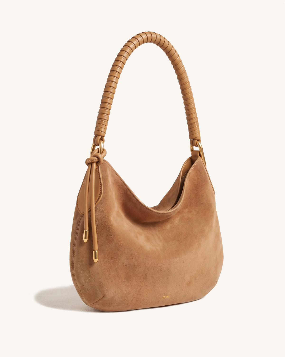Lorena Faux Suede Hobo Bag - Camel