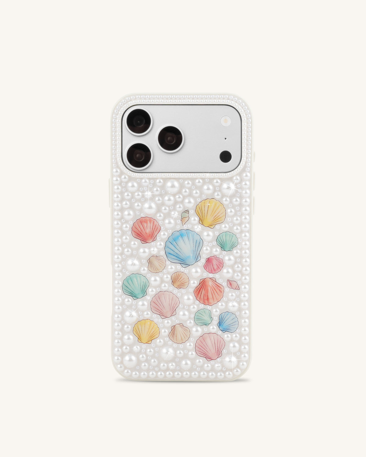 Pastel Seashell Pearl Phone Case - White