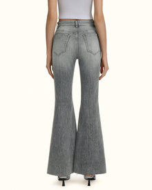 Pearl Accent Bow Boogie Child Fray Jeans - Smoke and Mirrors