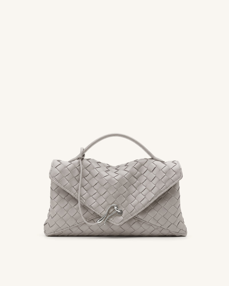 Celeste Woven Envelope Bag - Grey