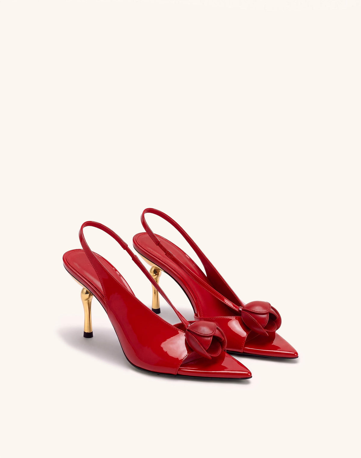 Amara 3D Tulip Slingback Heels - Red