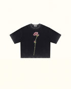 The Enchanted Rhinestone Rose Tee - Faded Black