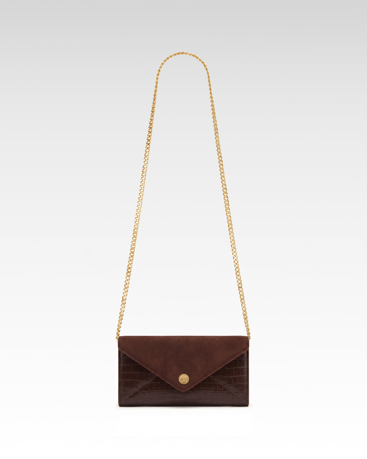 Annora Chain Envelope Wallet - Brown Croc