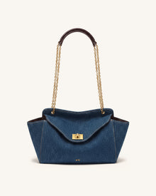 Lucia Envelope Chain Shoulder Bag - Blue Denim