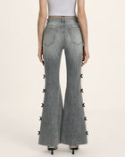 Black Velvet Bow Boogie Child Fray Jeans - Smoke and Mirrors