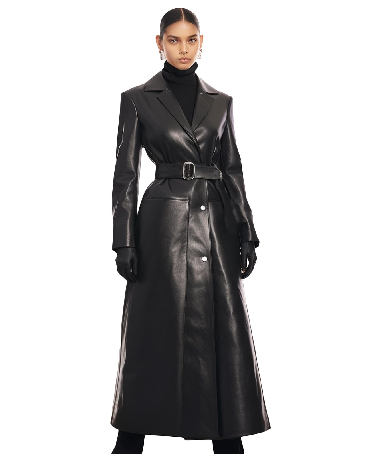 Adelyn Faux Leather Coat