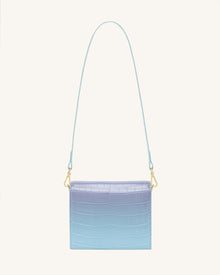 Mini Flap Crossbody - Blue & Purple Gradient Croc