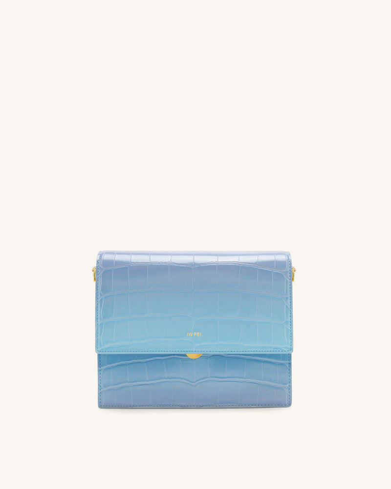 Mini Flap Crossbody - Blue & Purple Gradient Croc