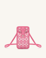 Aylin Knitted Phone Bag -  Pink & Hot Pink