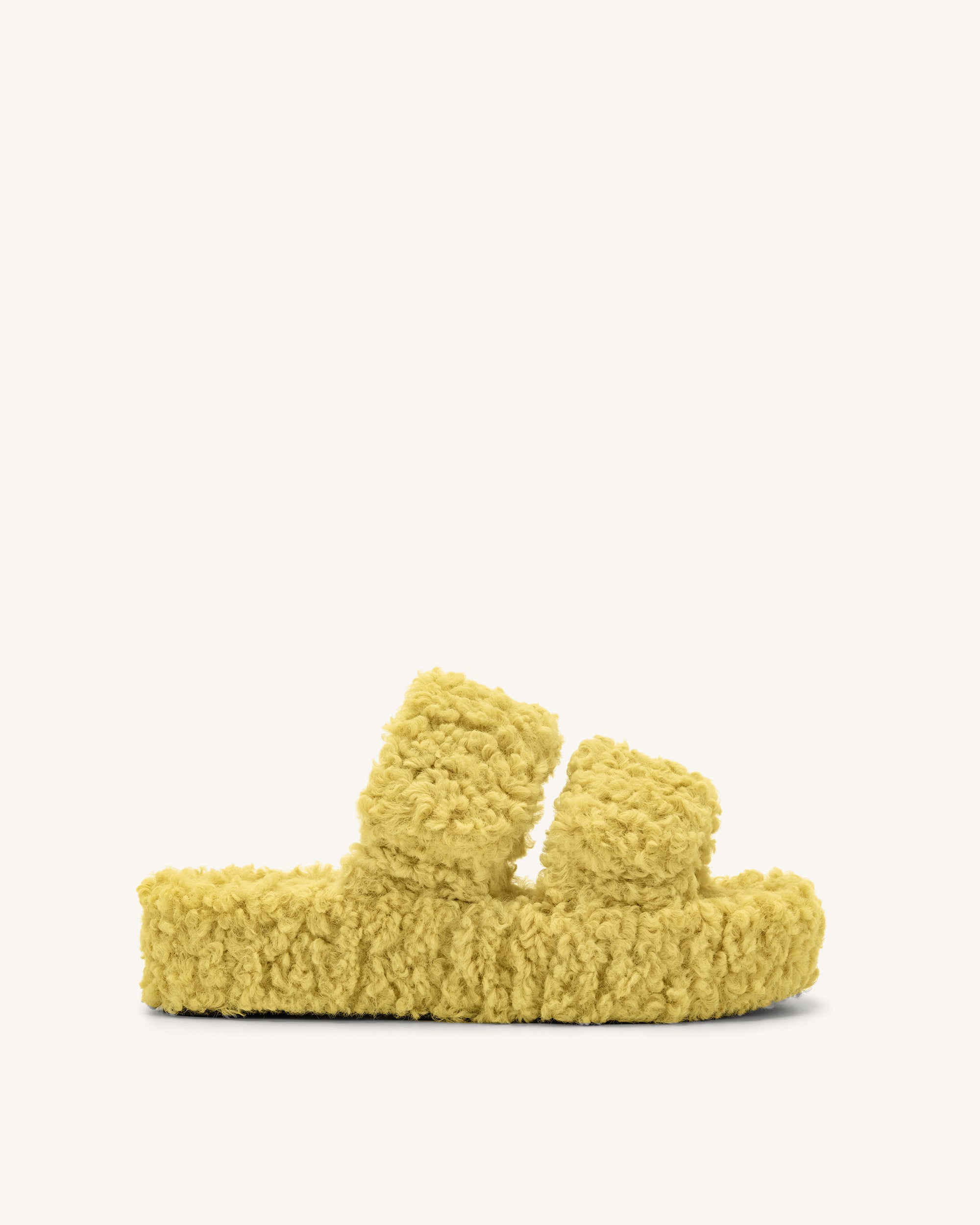 Lexi Faux Fur Platform Sandal Yellow