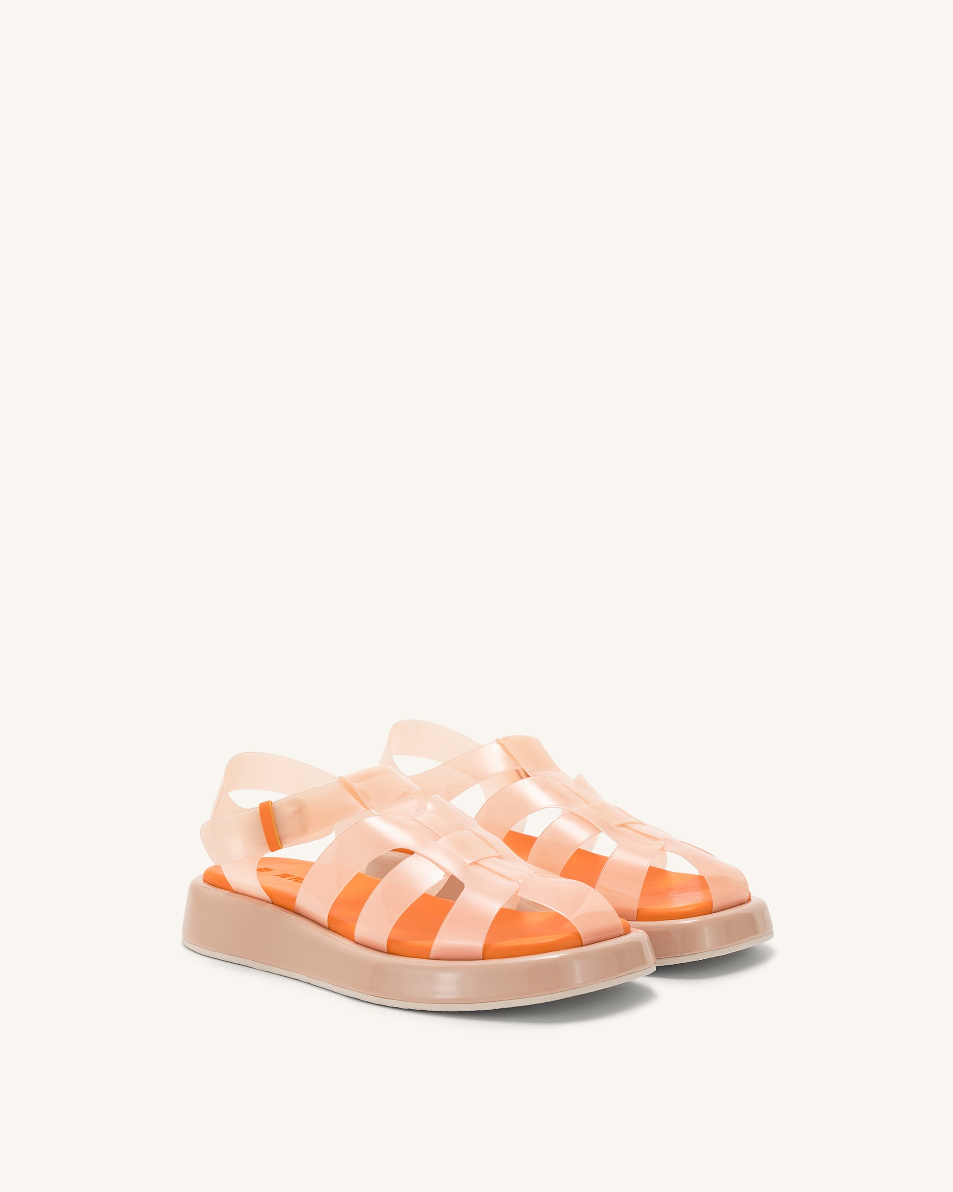 Piper Platform Sandal - Beige & Orange - JW PEI