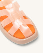 Piper Platform Sandal - Beige & Orange