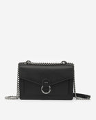 The Envelope Silver Chain Crossbody Bag - Black