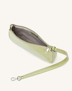 Eva Shoulder Handbag - Sage Green Croc