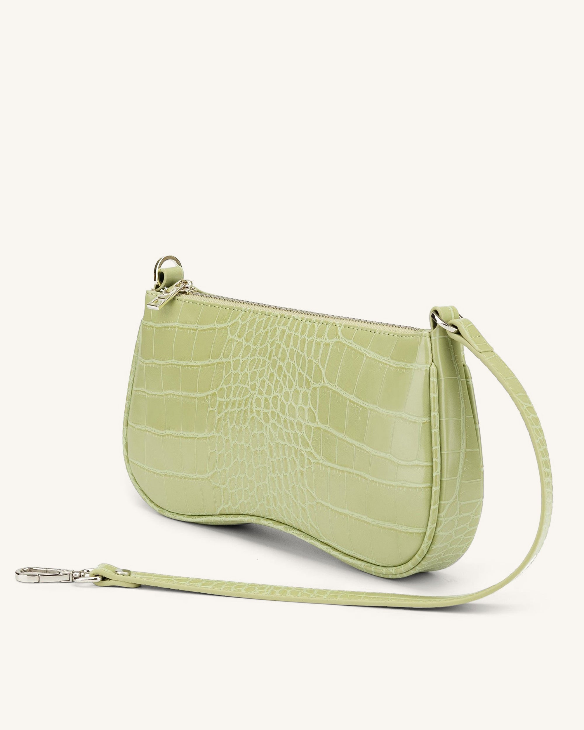 Eva Shoulder Handbag - Sage Green Croc - JW PEI