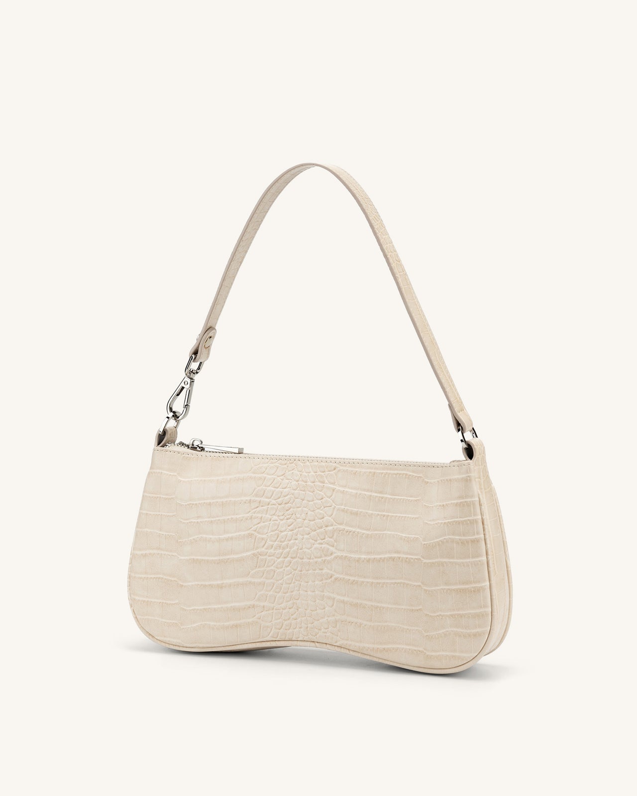 Eva Shoulder Handbag - Ivory Croc