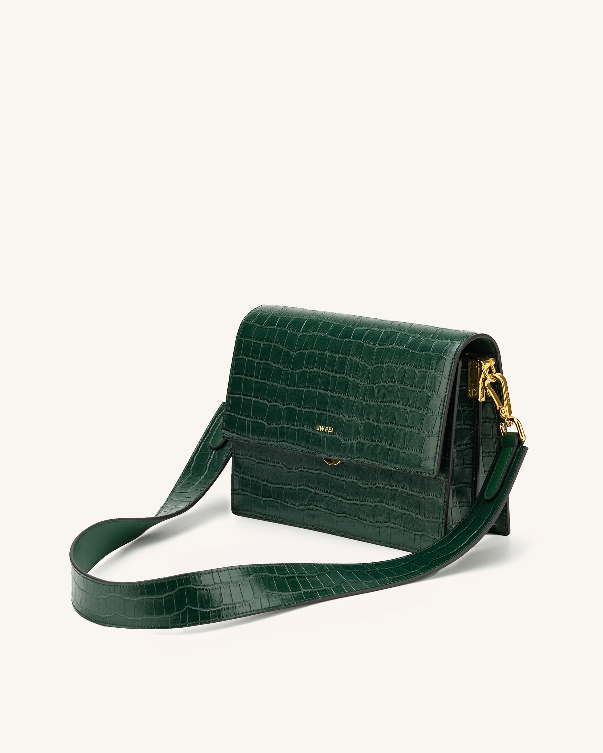 Fashion Mini Flap Bag & Purses - Dark Green Croc Embossed - JW PEI – JW PEI  Italy Official