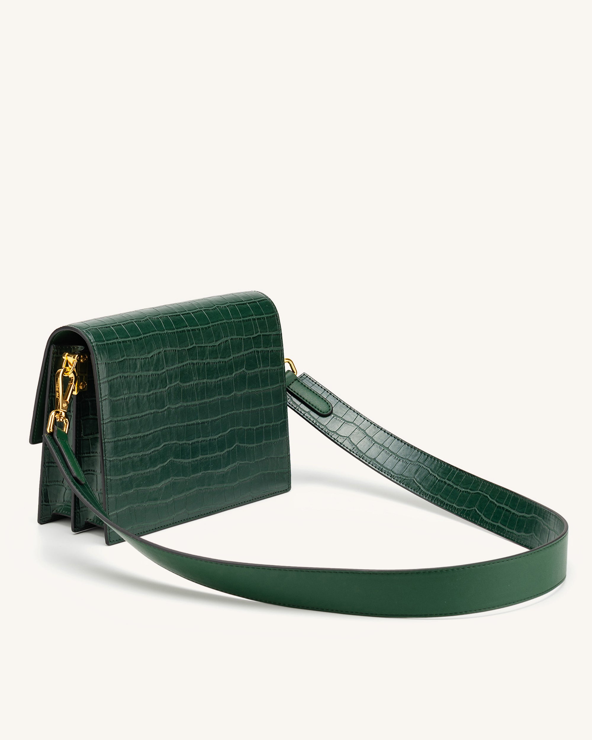 JW Pei Mini Flap Croc Embossed Crossbody Bag