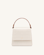 FAE Top Handle Crossbody - Beige & Brown Croc