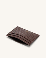 The Card Holder - Brown Croc