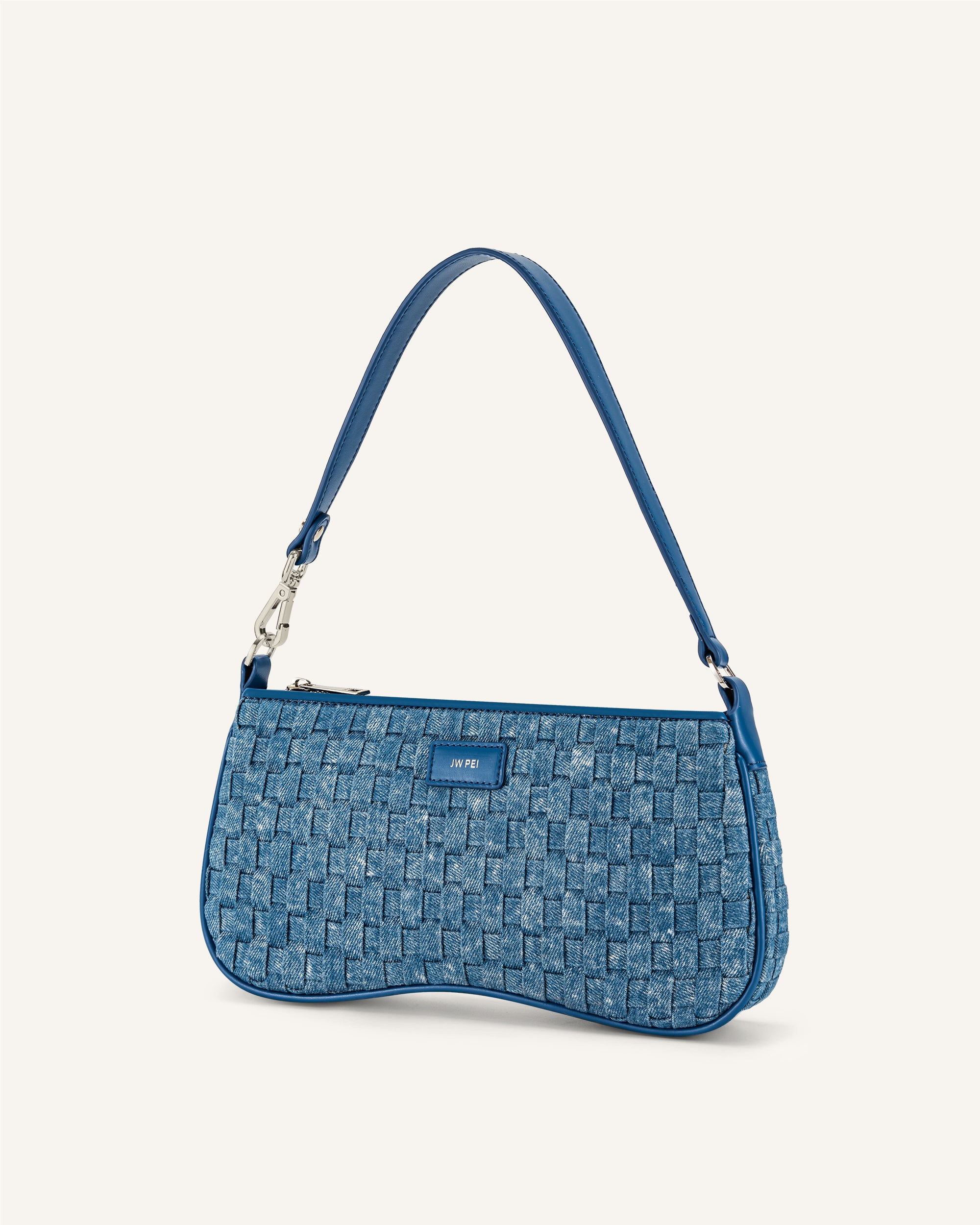 blue denim shoulder bag