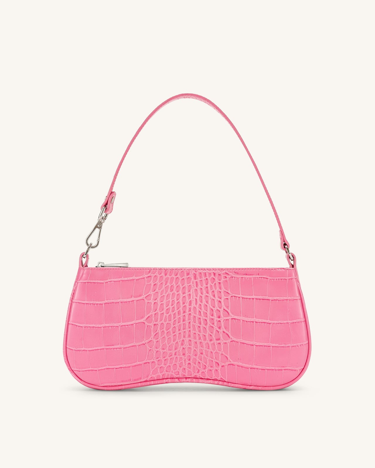 Eva Shoulder Bag - Hot Pink Croc