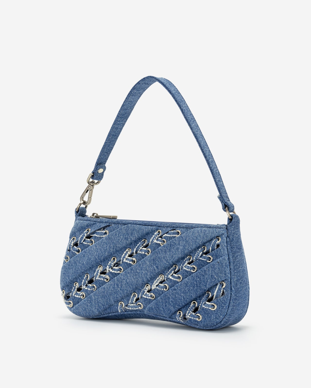 Eva Denim Straps Shoulder Bag - Blue