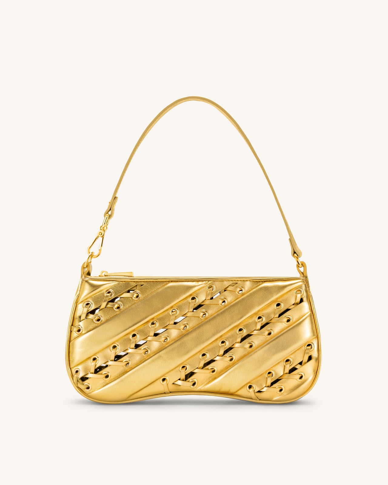 Eva Metallic Straps Shoulder Bag - Gold