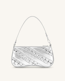 Eva Metallic Straps Shoulder Bag - Silver