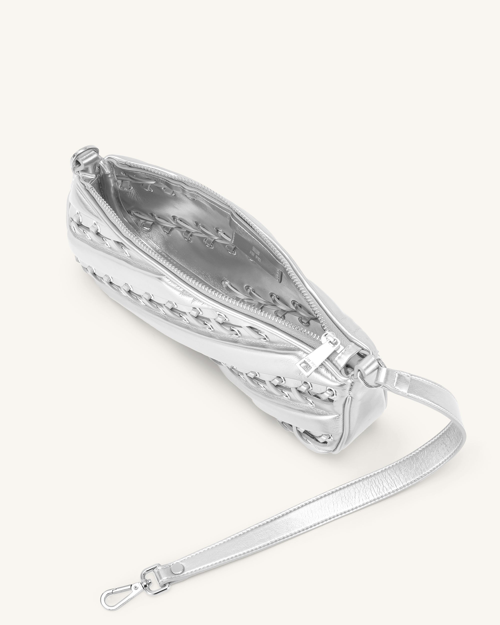 Eva Metallic Straps Shoulder Bag - Silver