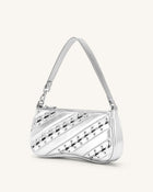 Eva Metallic Straps Shoulder Bag - Silver