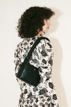 Rylee Pleated Drawstring Top Handle Bag - Black