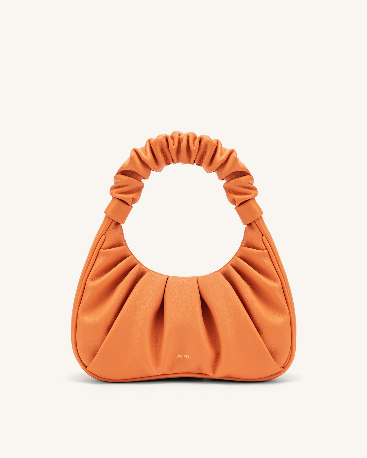 Gabbi Ruched Hobo Handbag - Orange