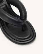 Talia Puffed Sandal - Black