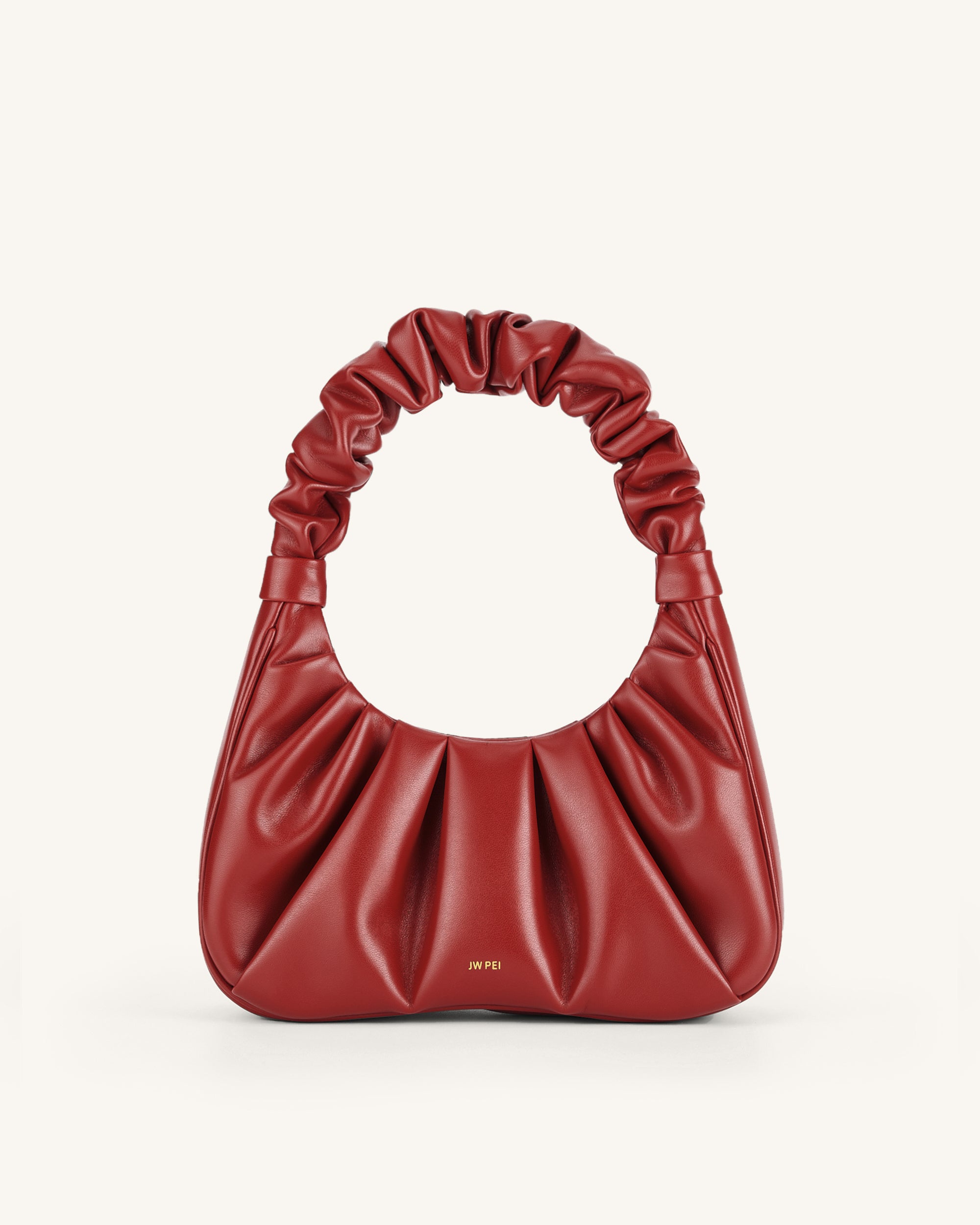 Gabbi Ruched Hobo Handbag - Chili - JW PEI