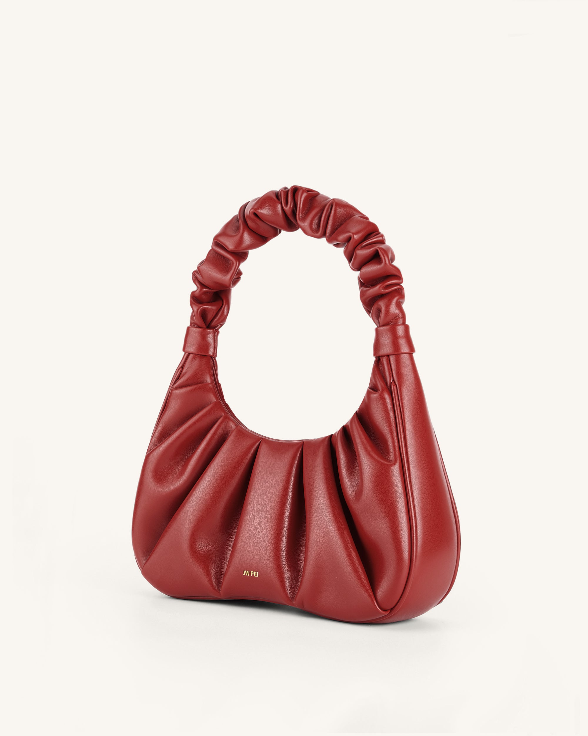 Gabbi Ruched Hobo Handbag - Chili | JW PEI