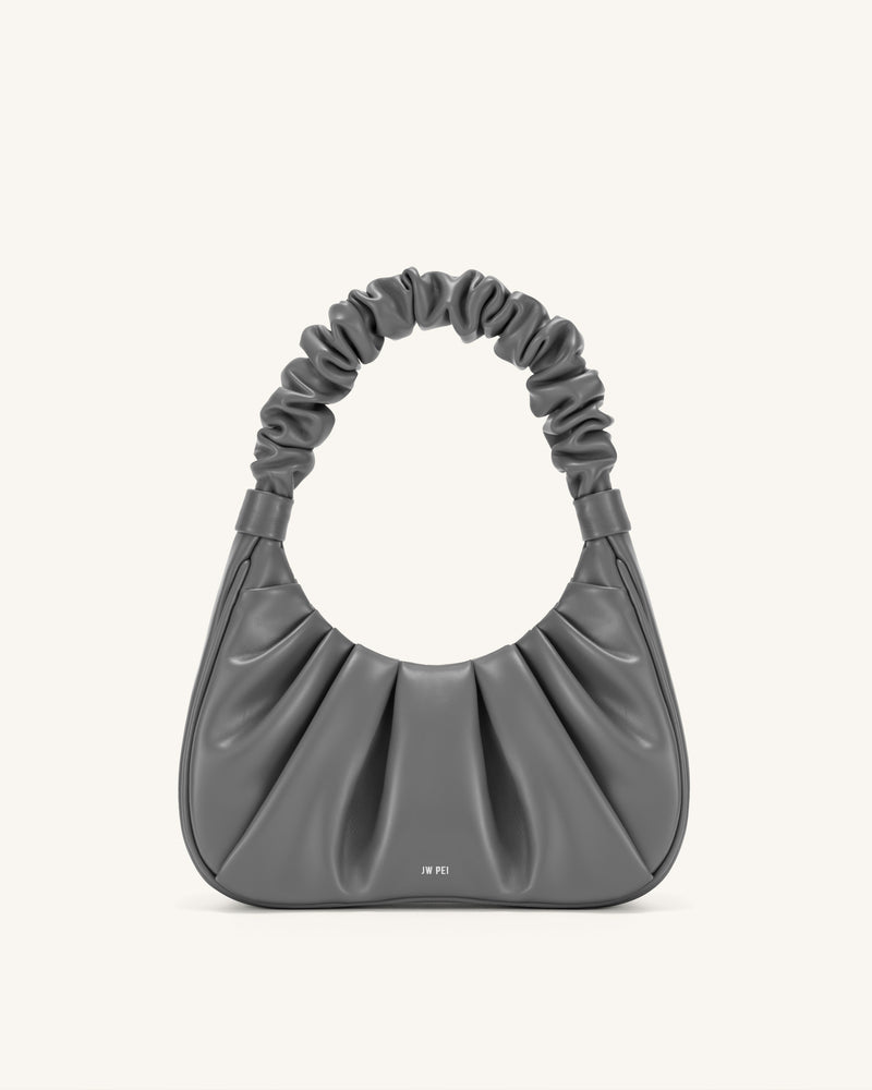 Gabbi Ruched Hobo Handbag - Gray