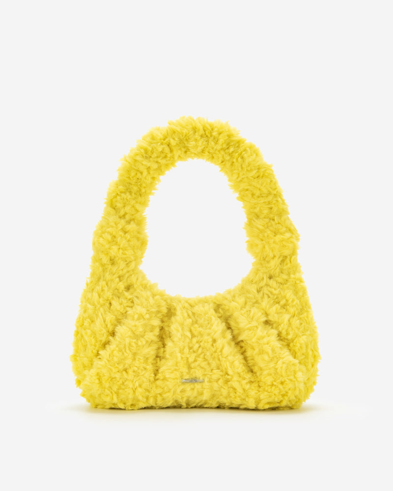 Gabbi Faux Fur Hobo Handbag - Yellow