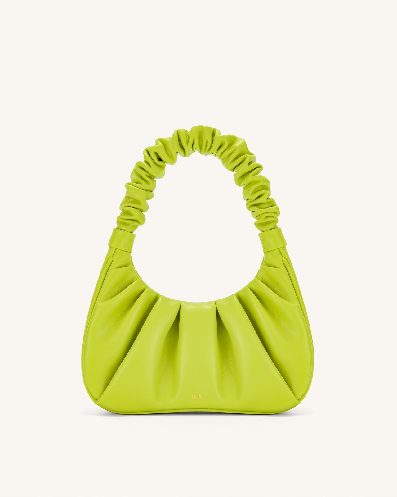 Gabbi Ruched Hobo Handbag - Cyber Lime